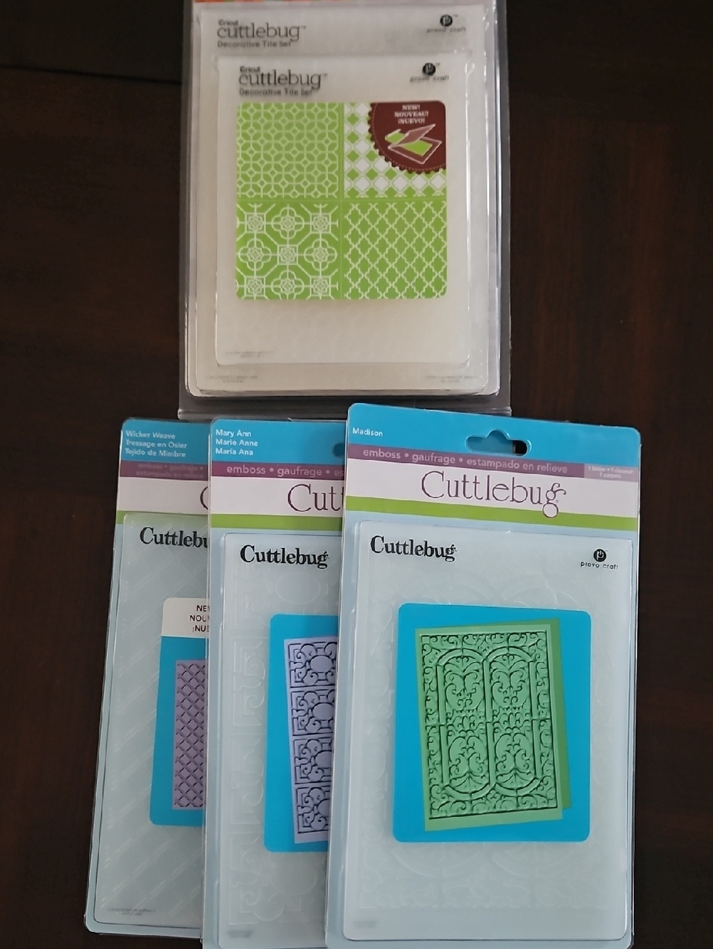 Cuttlebug Lot 8 Decorative Tile Set & Misc
